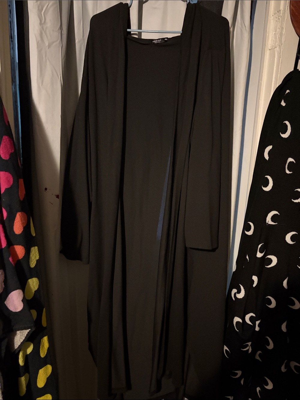 SHEIN Black Long Open-Front Cardigan